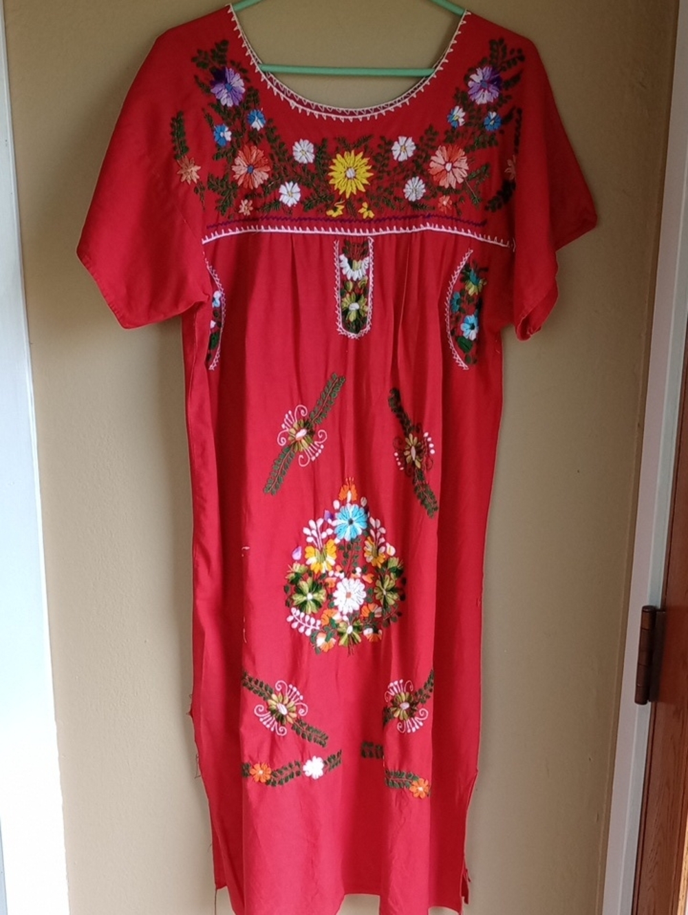 Embroidered House Dress Light With Maxi Size L
